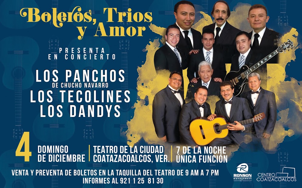 Concierto Los Panchos, Los Tecolines & Los Dandys  domingo 4 de diciembre
